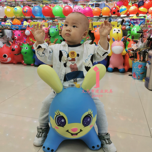 jumping horse children‘s inflatable animal pvc cartoon rabbit cute cute thickened safety with music device