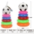 Children's Baby Rainbow Tower Ring Throwing Toy Set Puzzle Jenga Throw the Circle Early Education Color Recognition