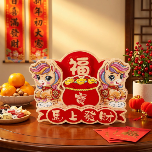 2026新春立体马造型马年桌面摆件新春挂件
