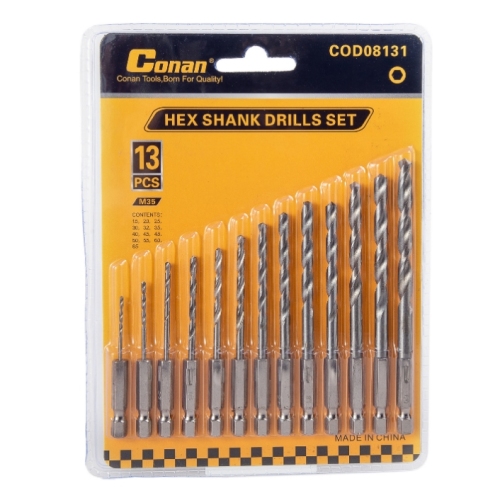 13PCs Hex Shank Drill Twist Drill Hex Drill Set Hardware Tool Accessories