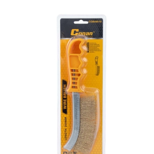 Wire Brush Iron Brush Long Handle Knife Brush Copper Wire Brush Plastic Handle Cleaning Brush Hardware Tool Conan