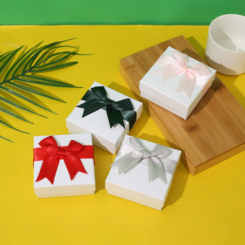 2023新款精美丝带蝴蝶结首饰包装盒戒指耳钉礼品包装盒批发