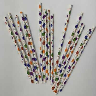 [Junke] Eco Paper Straw Party Balloon Drink Creative Glass Straw Color Art Straws