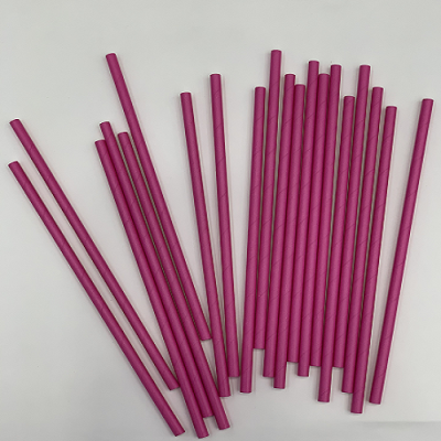 [Junke] Eco Paper Straw Solid Color-Rose Red Drink Creative Glass Straw Color Art Straws