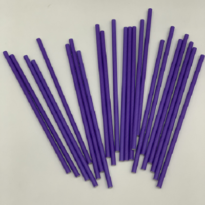 [Junke] Eco Paper Straw Solid Color-Purple Drink Creative Glass Straw Color Art Straws