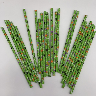 [Junke] Eco Paper Straw Halloween Party Drink Creative Glass Straw Color Art Straws