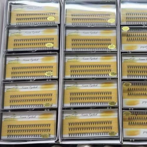 跨境款热熔朵毛假睫毛三排 自嫁接立体多层稻草人眼睫毛