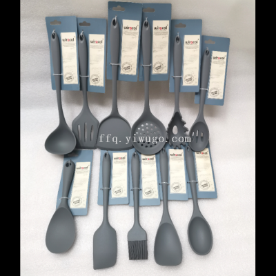 Silicone Tableware Soup Spoon Shovel Leakage Colander Slotted Spoon Long Rice Scoop Short Rice Spoon Shovel Scraper Silicone Brush