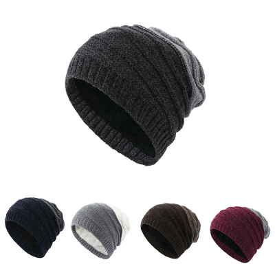 Hat Men's and Women's Winter Outdoor Knitted Hat Warm Wool Hat Autumn and Winter Fleece Pullover Cap Baotou Earmuffs Hat