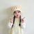 Autumn and Winter New Medium and Large Boys and Girls Baby Knitted Hat Scarf Two-Piece Set Cartoon Embroidered Bear Warm Earflaps Cap