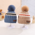 2023 Autumn and Winter Children's Knitted Hat Striped Baby Earmuffs Hat Young and Older Boys and Girls Fluffy Ball Cap