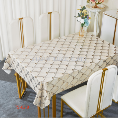 TS Yarn Fabric Tablecloth, Oil-Proof and Stain-Proof Waterproof Tablecloth