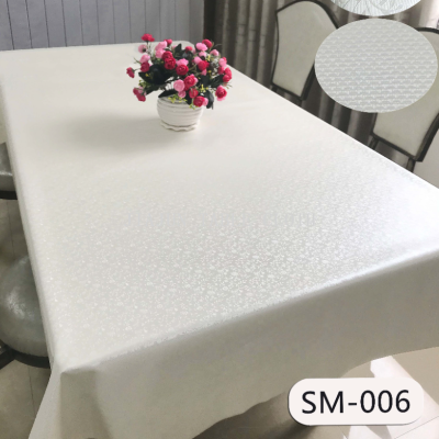Pu White High-End European Style Waterproof and Oilproof and Heatproof No-Clean Tablecloth Hotel Restaurant table clothe