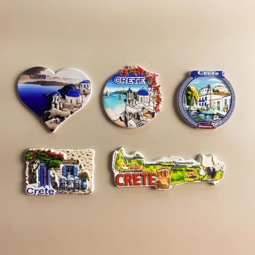 希腊旅游树脂立体印刷工艺品创意地标建筑冰箱贴磁贴个性家居装饰