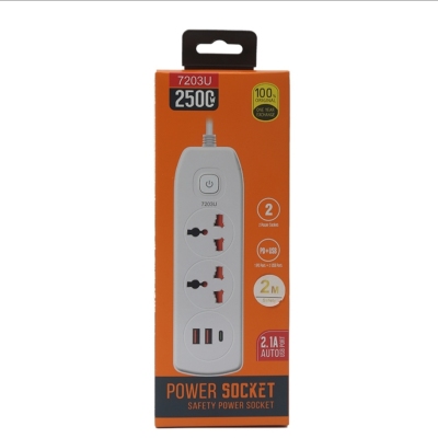 2usb + 1type-c Plug Board Foreign Trade Usb Socket Usb Socket British Standard European Standard Gift Box Socket