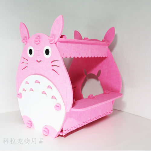 pink totoro pet house felt  bed factory direct sales splicing mortise environmental protection material big and small dogs 