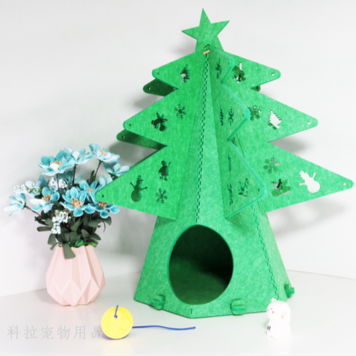 cistmas tree  scratch board integrated  nest detachable assembled pet thiened room new felt nest four seasons universal