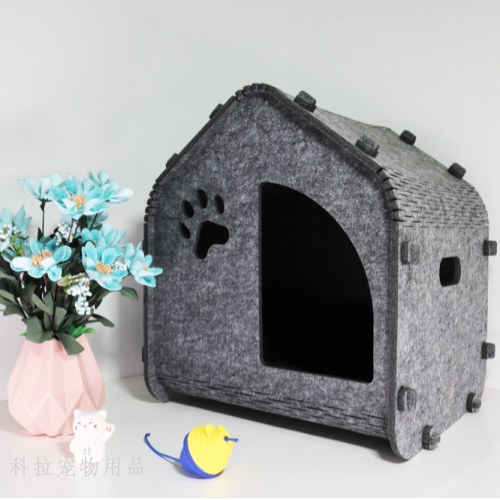  paw style  scratch board integrated  nest detachable assembled pet thiened room new felt nest four seasons universal