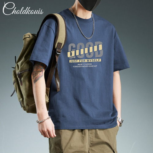 重磅纯棉短袖T恤男夏季衣服美式高街宽松ins潮牌男装体恤上衣