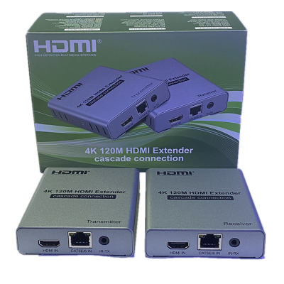 Hdmi Extender 120 M 4K Hd Hdmi to Rj45 Single Cable Cascade Signal Amplifier Infrared Feedback Control