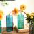 European Style Fresh Vertical Bar Glass Vase Heart Shaped Hydroponic Flowers Vase Dining Table Living Room Decoration Utensils