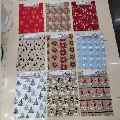 H144 Christmas Placemat New Fabric Craft Christmas Dessert Mat Fashion Fruit Placemat