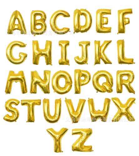 厂家批发40寸胖体A-Z字母铝膜气球 婚庆 求婚 生日派对 装饰布置