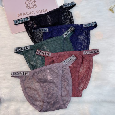 Factory outlet Underwear.V350.Magic Box Mystery Lady T-Back Low Waist Close-Fitted and Comfortable Thong Elastic Lace Quick-Drying and Soft Breathable panty lady's brief