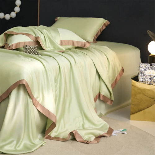 class a 60 light luxury tencel spring summer blanket containing 20% silk protein cool feeling ice silk air-conditioned room thin duvet four-piece set