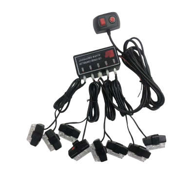 Car LED Light One Dragged Eight Red Blue Strobe Light Grille Light Warning Light Strobe Lamp Fog-Proof Light