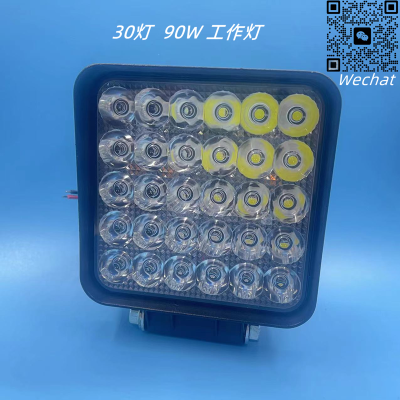 Automobile Led Working Lamp 30 Light 90W Highlight Spotlight 4-Inch Square