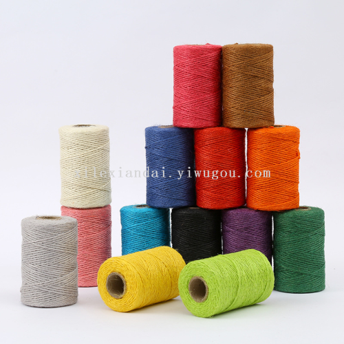 现货供应 DIY手工产品，成卷手工彩色麻绳  圆柱形  100 米 2股