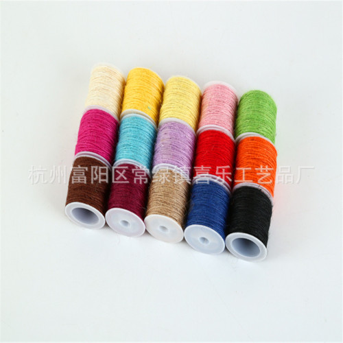 1mm彩色单股细麻线 幼儿园手工diy材料麻绳 16色50米