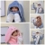 Sweet Cute Rabbit Ears Plush Scarf Winter Cold-Proof Warm One-Piece Hat Scarf Gloves One-Piece Three-Piece Set