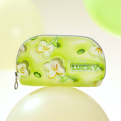 New Semicircle Fashion TPU Cosmetic Bag Portable Hand Lipstick Buggy Bag Cute Cosmetics Storage Bag Wholesale