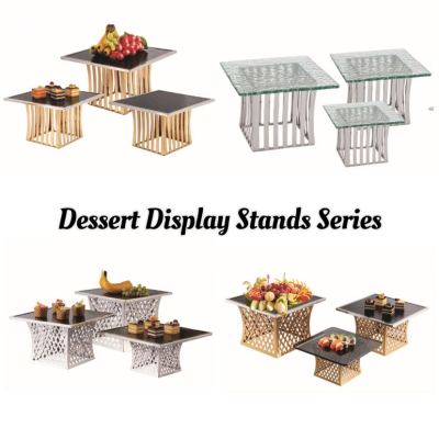 Metal Dessert Display Stands with Glass Top, Multi-Style Multi-Size Available, Professional Restaurant Utensils for Restaurants, Hotels, Buffet, Events, Parties, Weddings