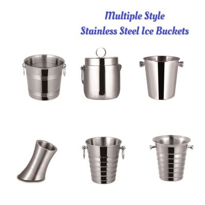 Stainless Steel Ice Bucket Champagne Bucket with/without Lid, Multiple Styles Available, Professional Utensils for Restaurants, Hotels, Pubs, Bars, Buffet, Events, Weddings