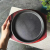 Classic Round Cast Iron Sizzle Platter, Black Dish Pan with Mahogany Wooden Tray, 01097979