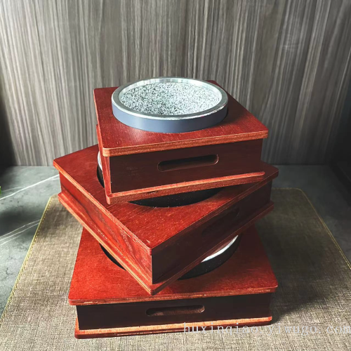 韩式餐具石锅配红木架三尺寸可选韩式料理石锅拌饭专用盆