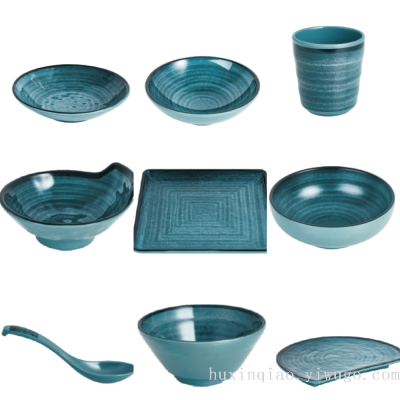 Water-Ripple Series Melamine Tableware Collections, Multiple Styles & Colours Available, Thick and Durable Porcelain-Imitated Diningware for Commercial and Household Use 