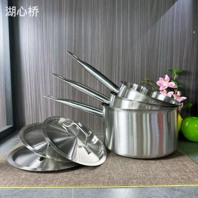 Stainless Steel Saucepan with Lid 16/18/20cm, Soup Pot/Milk Pot, Composite Bottom, Electric Induction Cooker Friendly, Cookware for Commercial Kitchen of Restaurants, Hotels, Household Use