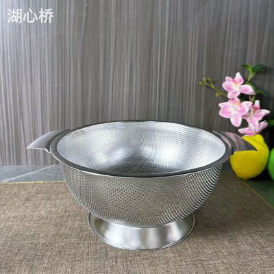 Stainless Steel Colander, Micro-Perforated Strainer Basket for Draining, Washing, Rinsing, Dishwasher Safe, Kitchen Utensil for Commercial and Household Kitchen