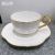 White Cotton-Candy-Shaped Ceramic Coffee Cup and Saucer Set with Golden Decor, for Hotel, Cafe, Restaurants, Events, Parties, and Household Uses