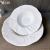 Creative White Porcelain Wide-Brim Straw-Hat-Shaped Creased Plates, 9.5-Inch & 11.5-Inch Salad/Pasta/Spaghetti Plates, Professional Ceramic Tablewares for Hotels, Restaurants, Events, and Household Uses