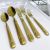 Ear of Wheat Polished Stainless Steel Gold-Plated Cutlery, Embossed Flatware Collection, Dinner Knife, Fork, and Spoon, Tea/Dessert Spoon, Kitchen Utensil for Home, Restaurant, Hotels, Banquet, Events, Parties, Weddings, etc