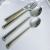 Stainless Steel Embossed Cutlery Collection, Four-Piece Set, Dinner Fork/Spoon/Dessert Spoon/Knife with Golden Decoration, Commercial Use for Restaurants, Hotels, Events, Buffets, Parties, and Household Use