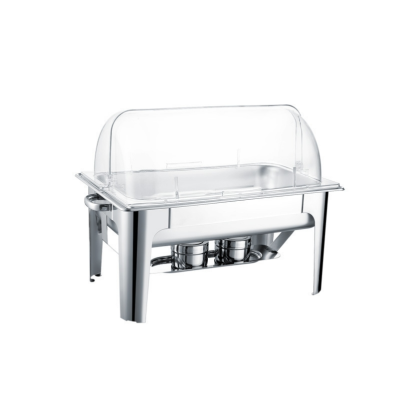 Stainless Steel Rectangular Buffet Chafing Dish with PC Clamshell Lid, Catering Food Warmer with One 1/1 Gastronorm Pan, for Parties, Restaurants, Hotels, Buffet, Banquet, Events, Weddings