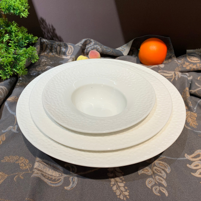 Wide Brim round Bowl 8-Inch 10-Inch Ceramic Dinner Plate Western Soup Plate Salad Dish Nordic Straw   Pasta Dish Bowl