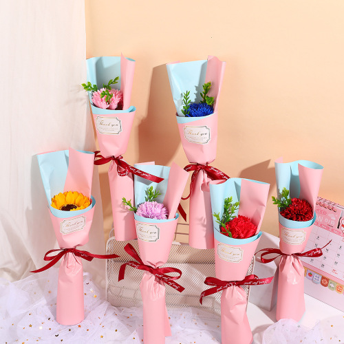 母亲节礼物单只康乃馨小花束七夕情人节送女朋友向日葵伴手礼花束