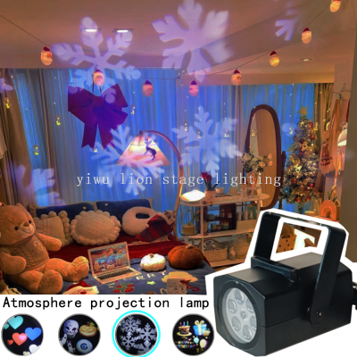 Led Card Projection Lamp Film Lamp Cross-Border European and American Christmas Halloween Day Party Decoration Snowflake Ambience Light